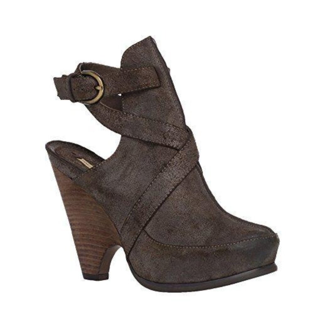 Max Studio Nova Wedge Leather Bootie, Walnut 9M